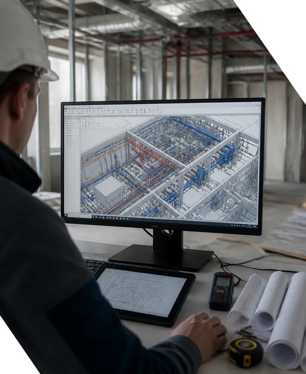 Создание BIM модели инженерных сетей для объектов в Учалах